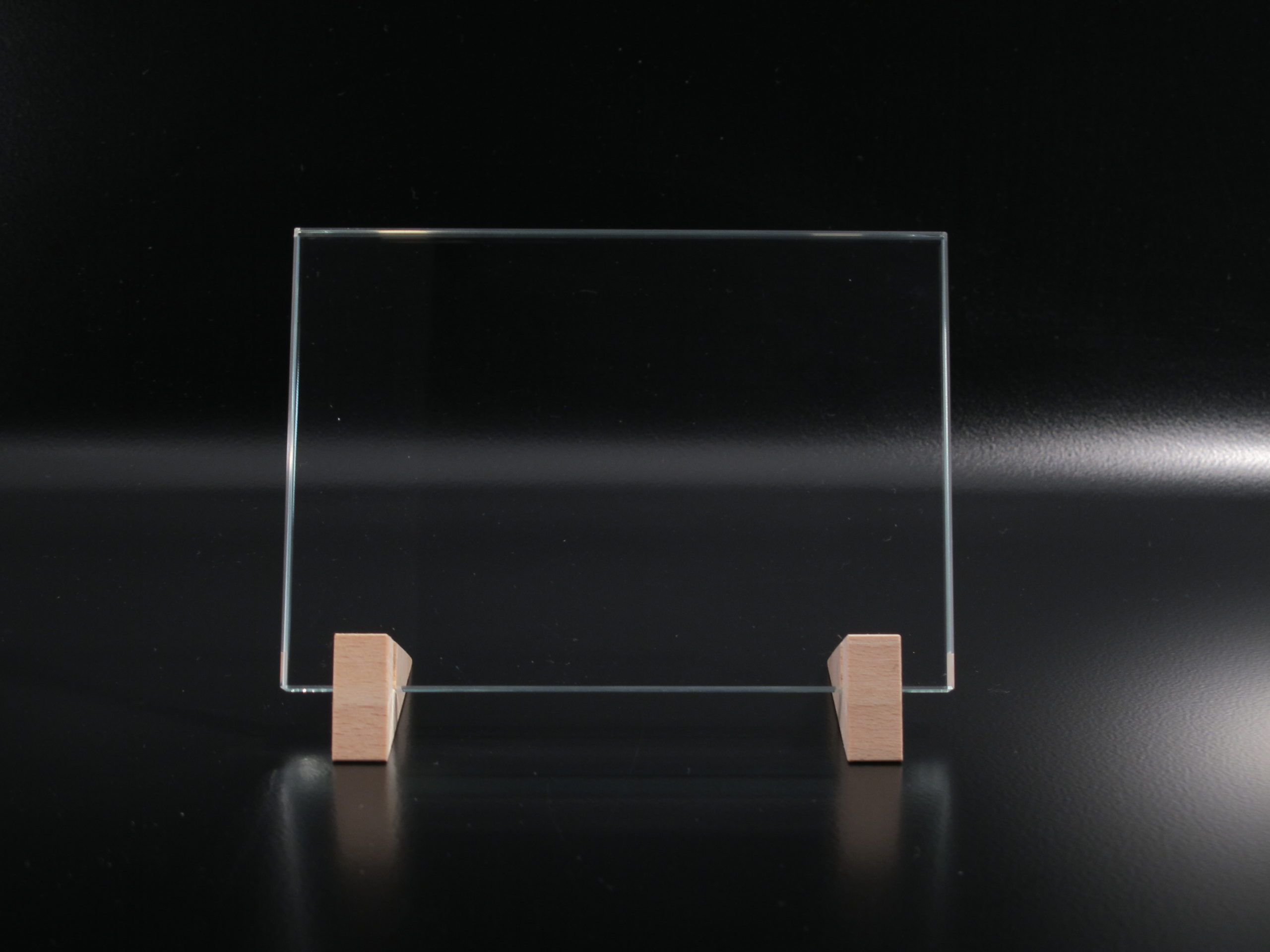 Plaque en verre 8mm avec support - Atelier du verre créations