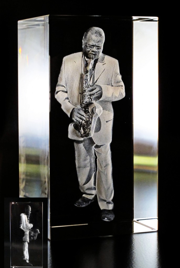 Trophée en verre avec gravure 3D