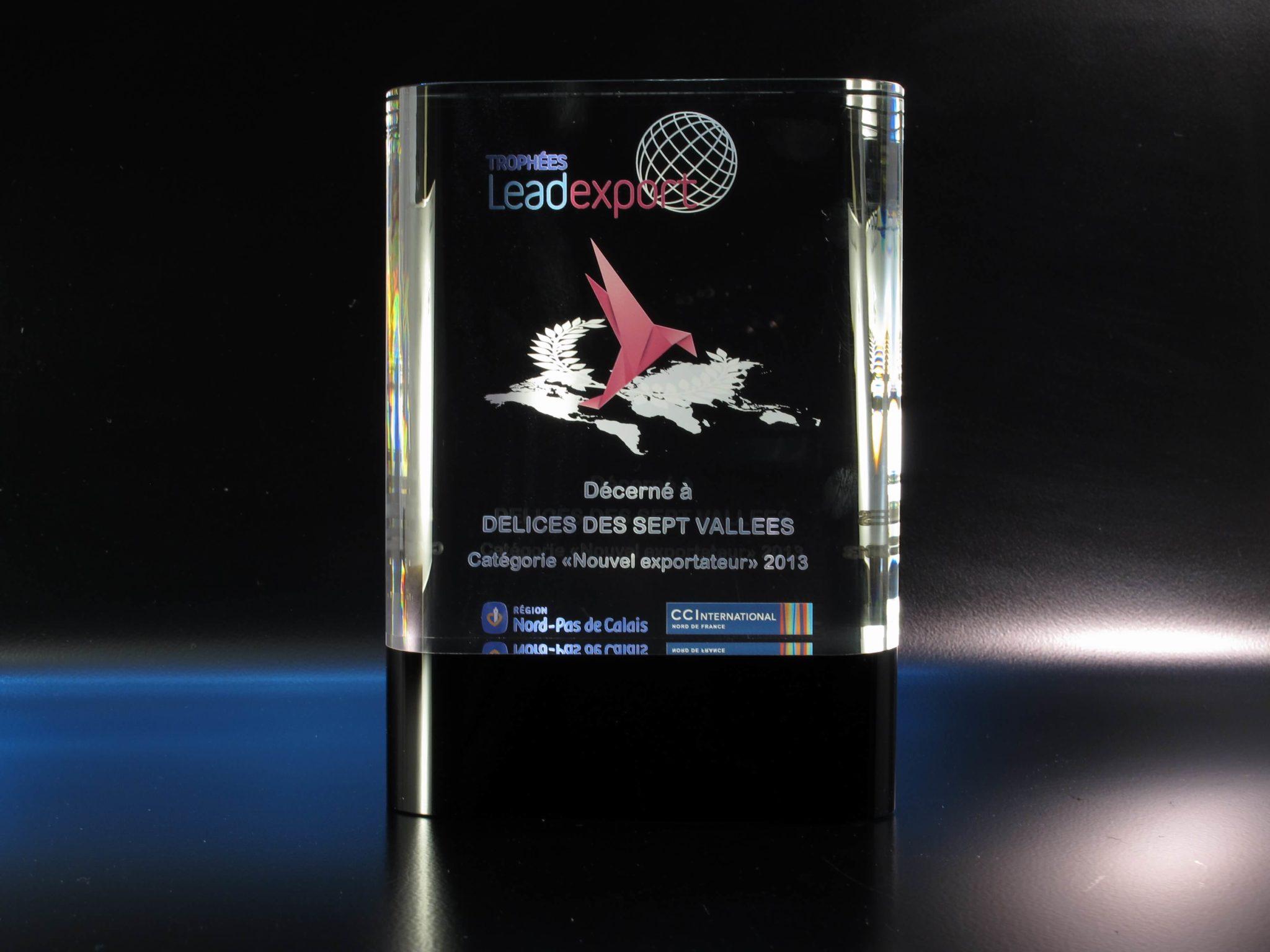 Trophée en Verre en 3 tailles (réf. GL.029)