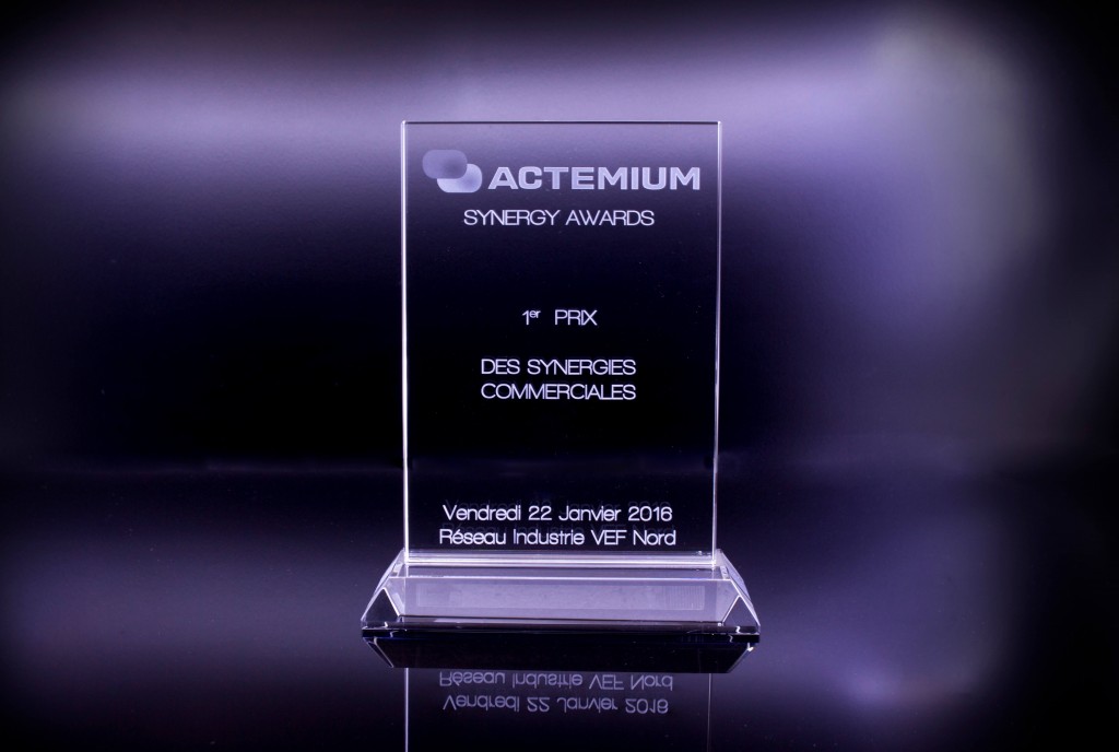 Trophée en verre Actemium